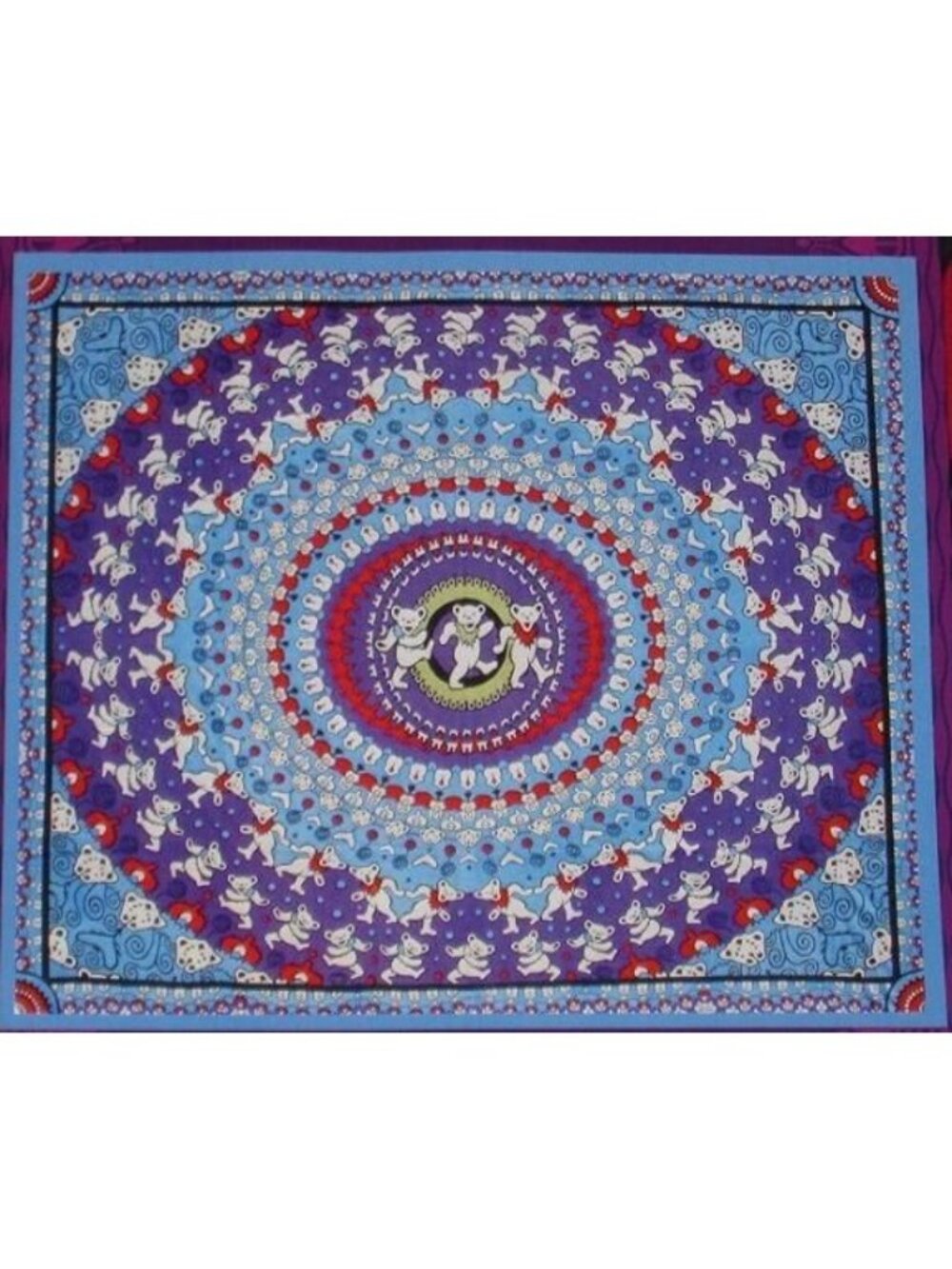 New Grateful Dead Dancing Bears Blue Purple Red Wall Hanging Tapestry 90X60 Gift - Picture 2 of 4